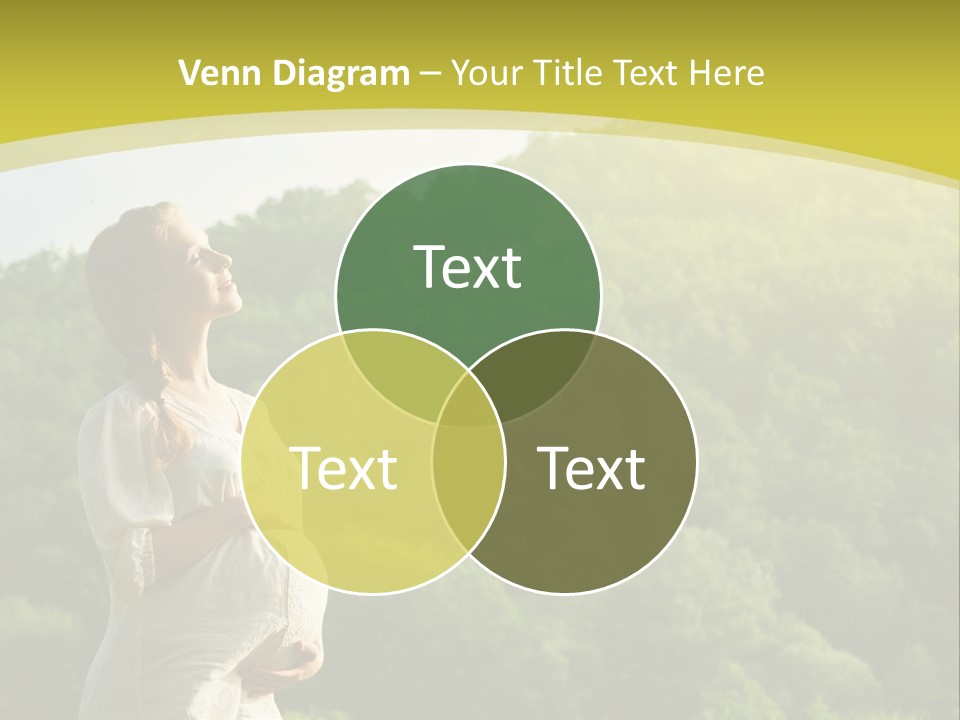 A Woman Standing In Front Of A Green Hillside PowerPoint Template