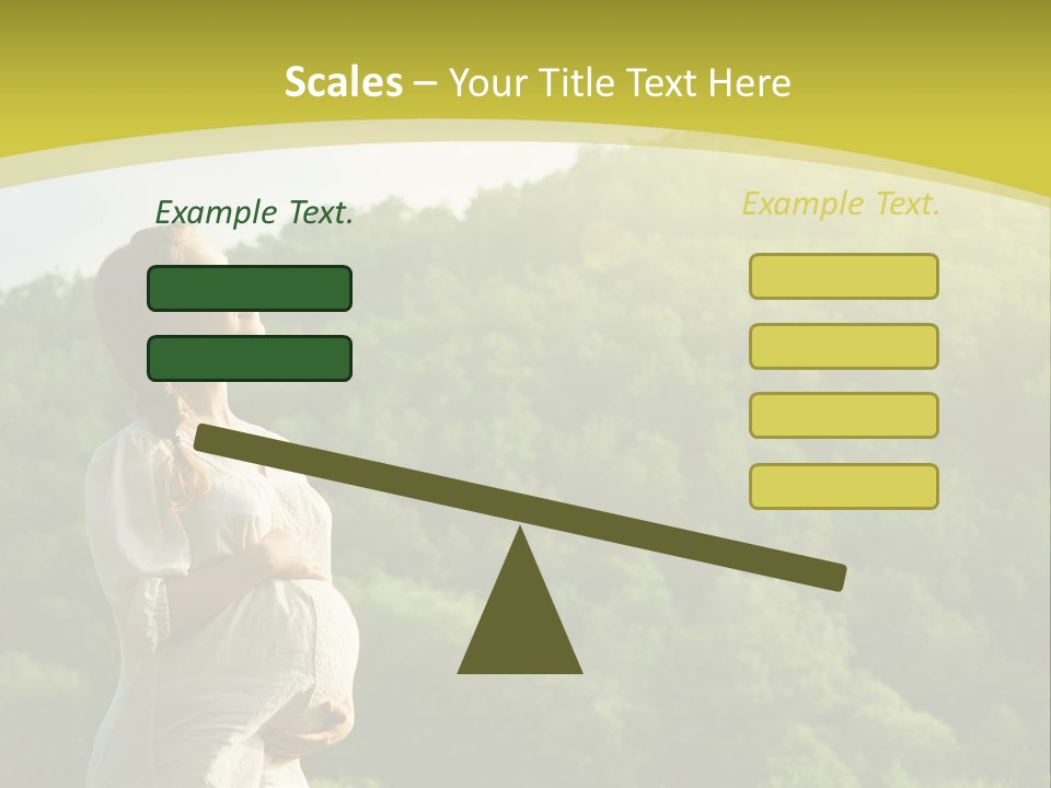 A Woman Standing In Front Of A Green Hillside PowerPoint Template