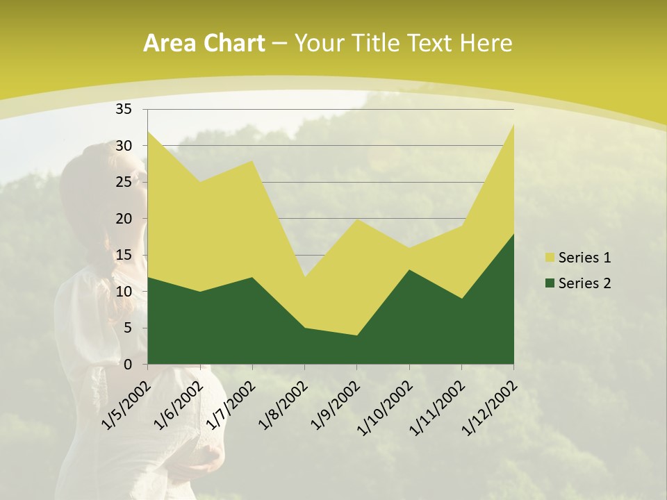 A Woman Standing In Front Of A Green Hillside PowerPoint Template