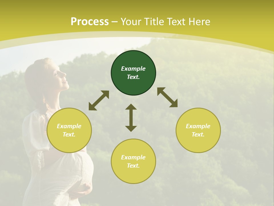 A Woman Standing In Front Of A Green Hillside PowerPoint Template