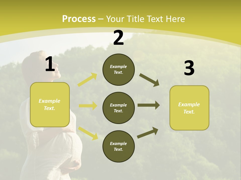 A Woman Standing In Front Of A Green Hillside PowerPoint Template