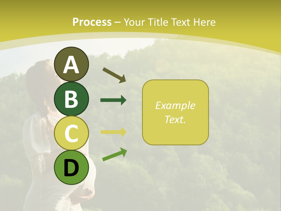 A Woman Standing In Front Of A Green Hillside PowerPoint Template