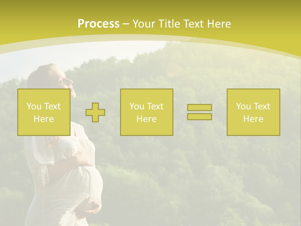 A Woman Standing In Front Of A Green Hillside PowerPoint Template
