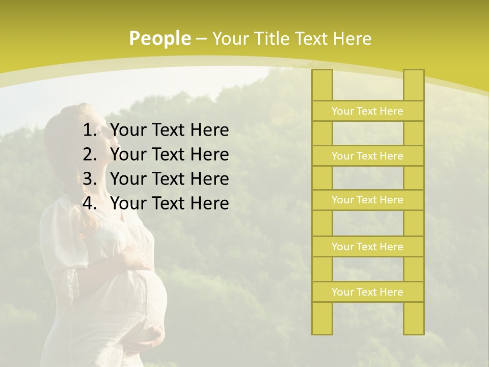 A Woman Standing In Front Of A Green Hillside PowerPoint Template