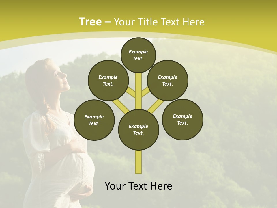 A Woman Standing In Front Of A Green Hillside PowerPoint Template