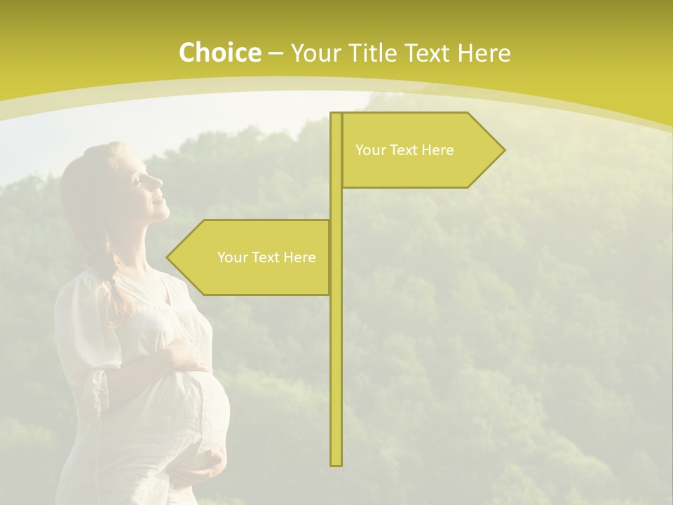 A Woman Standing In Front Of A Green Hillside PowerPoint Template