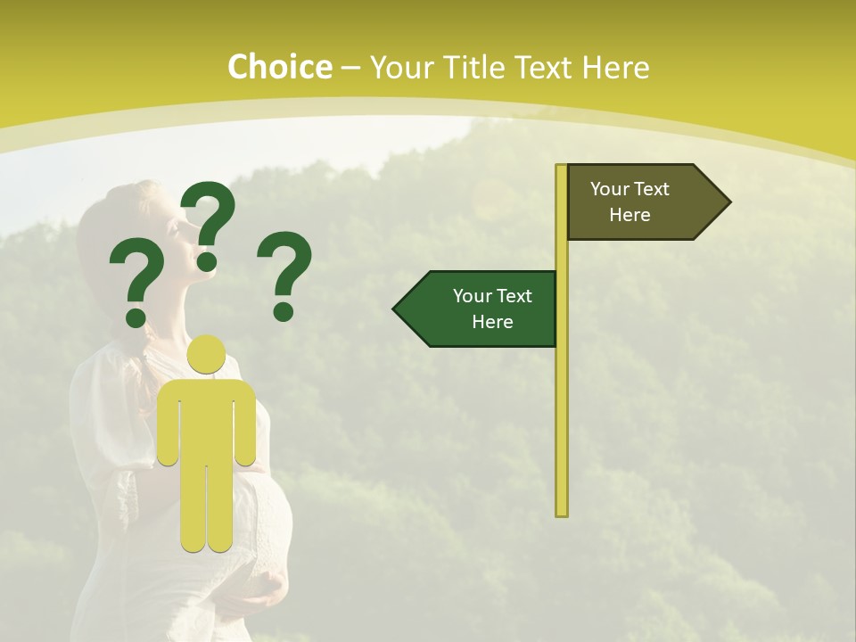 A Woman Standing In Front Of A Green Hillside PowerPoint Template