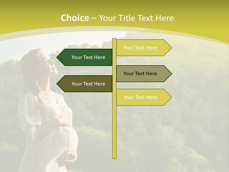 A Woman Standing In Front Of A Green Hillside PowerPoint Template
