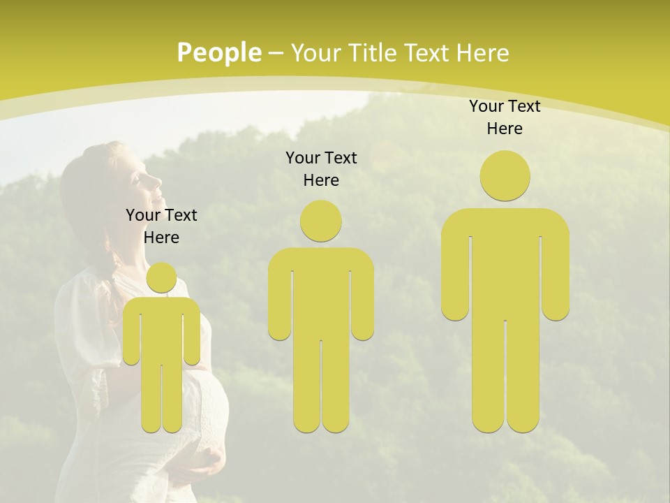 A Woman Standing In Front Of A Green Hillside PowerPoint Template