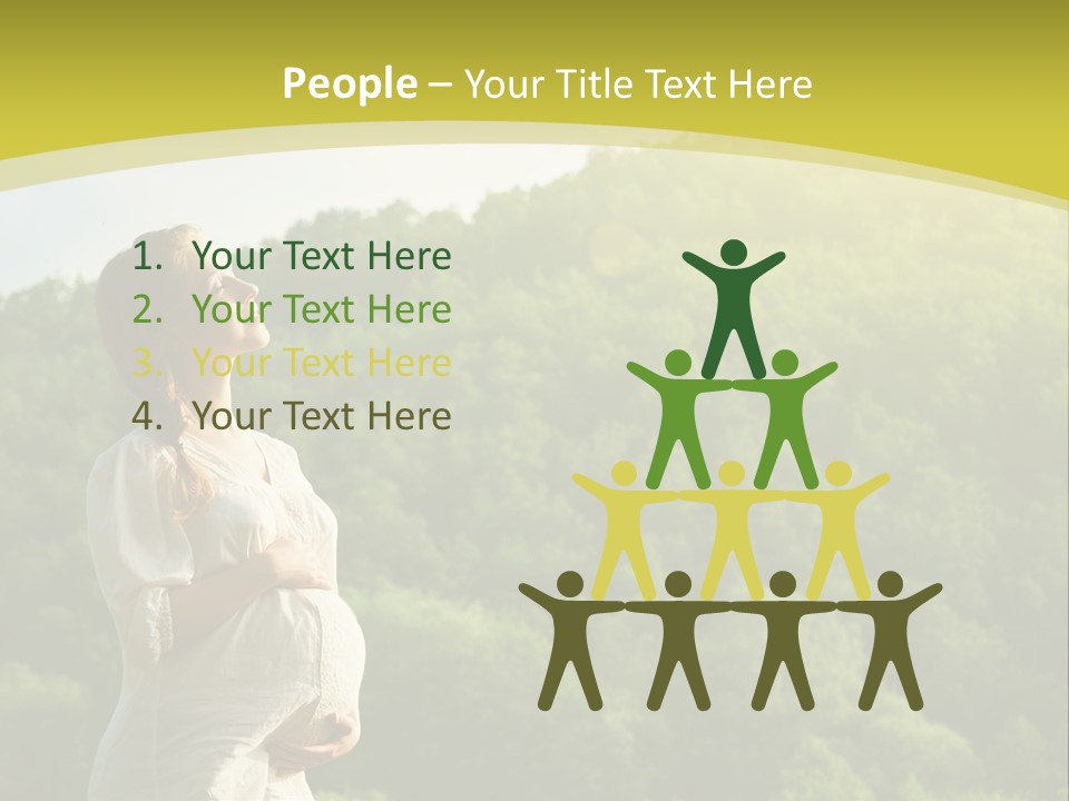 A Woman Standing In Front Of A Green Hillside PowerPoint Template