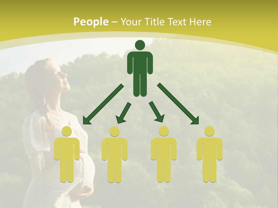 A Woman Standing In Front Of A Green Hillside PowerPoint Template