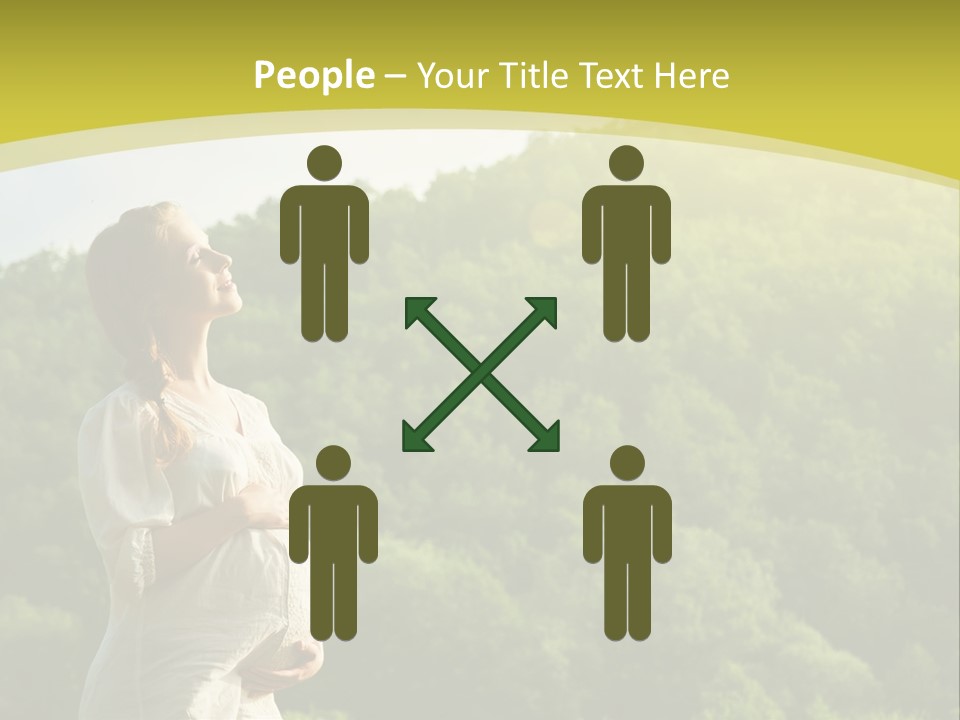 A Woman Standing In Front Of A Green Hillside PowerPoint Template