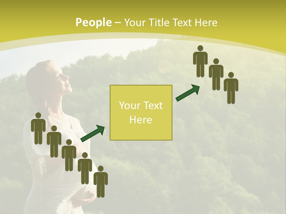 A Woman Standing In Front Of A Green Hillside PowerPoint Template