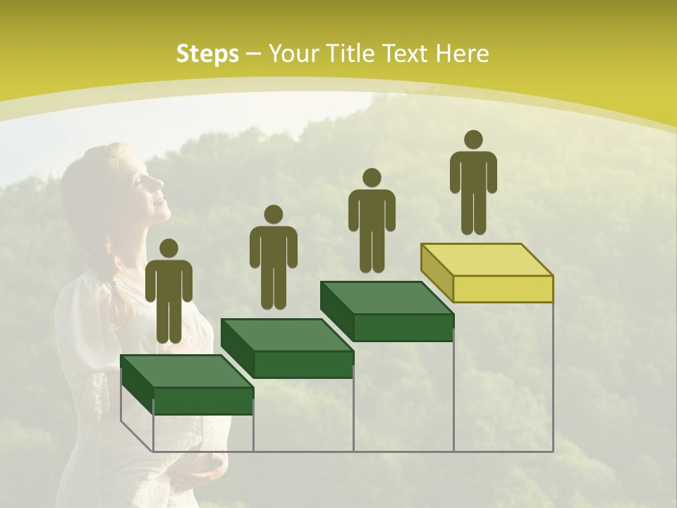 A Woman Standing In Front Of A Green Hillside PowerPoint Template
