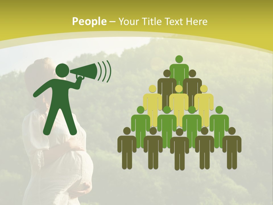 A Woman Standing In Front Of A Green Hillside PowerPoint Template