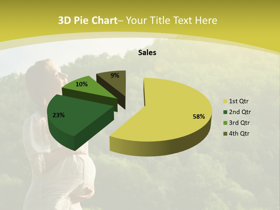 A Woman Standing In Front Of A Green Hillside PowerPoint Template