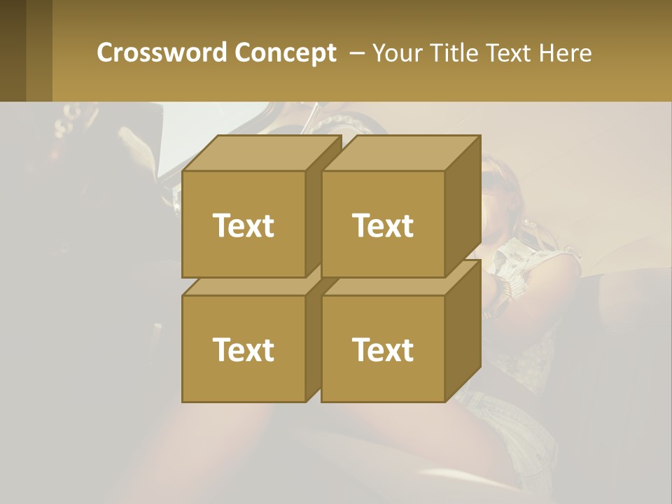 A Woman Driving A Car With Her Hand On The Steering Wheel PowerPoint Template