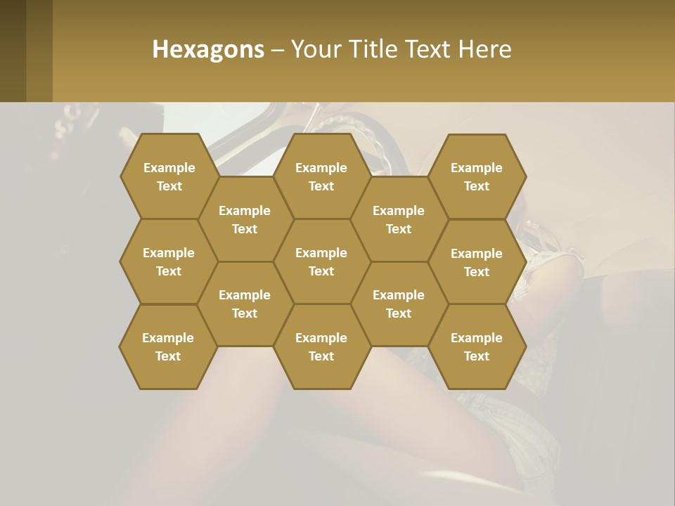 A Woman Driving A Car With Her Hand On The Steering Wheel PowerPoint Template