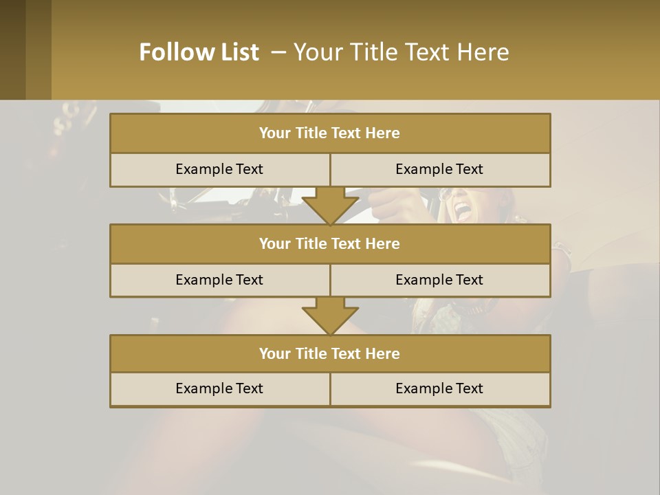 A Woman Driving A Car With Her Hand On The Steering Wheel PowerPoint Template