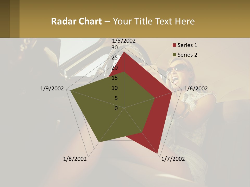 A Woman Driving A Car With Her Hand On The Steering Wheel PowerPoint Template