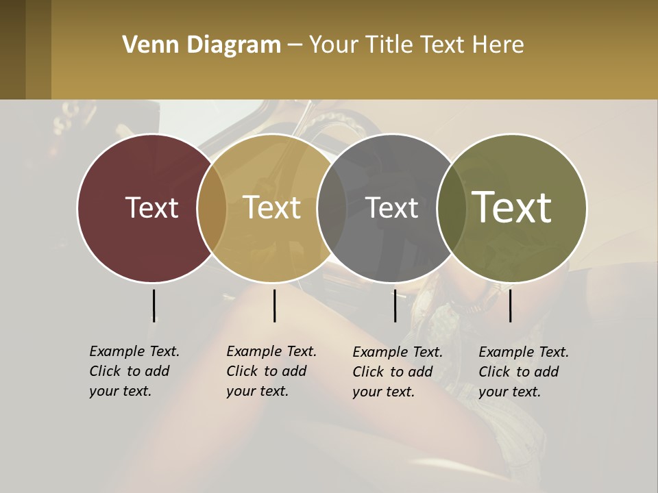A Woman Driving A Car With Her Hand On The Steering Wheel PowerPoint Template