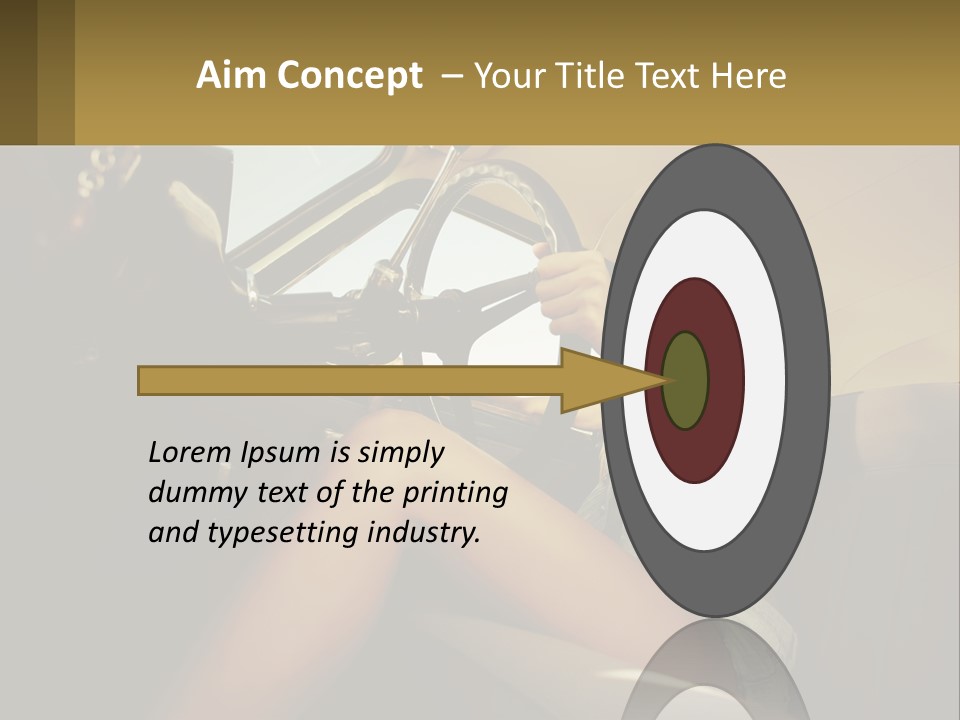 A Woman Driving A Car With Her Hand On The Steering Wheel PowerPoint Template