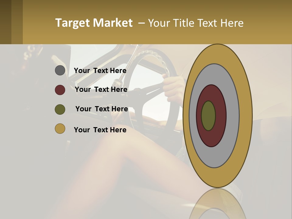 A Woman Driving A Car With Her Hand On The Steering Wheel PowerPoint Template