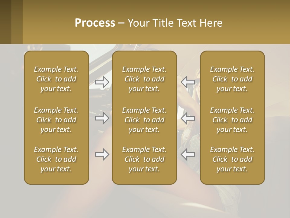 A Woman Driving A Car With Her Hand On The Steering Wheel PowerPoint Template