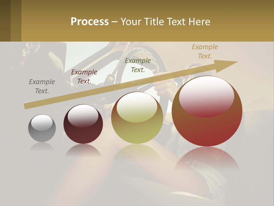 A Woman Driving A Car With Her Hand On The Steering Wheel PowerPoint Template