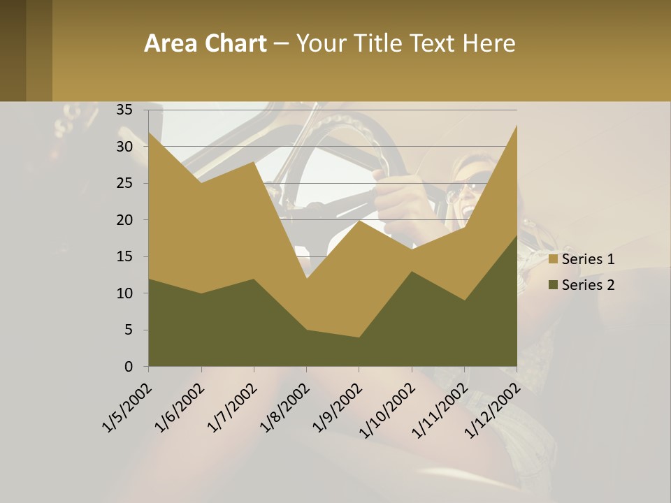 A Woman Driving A Car With Her Hand On The Steering Wheel PowerPoint Template