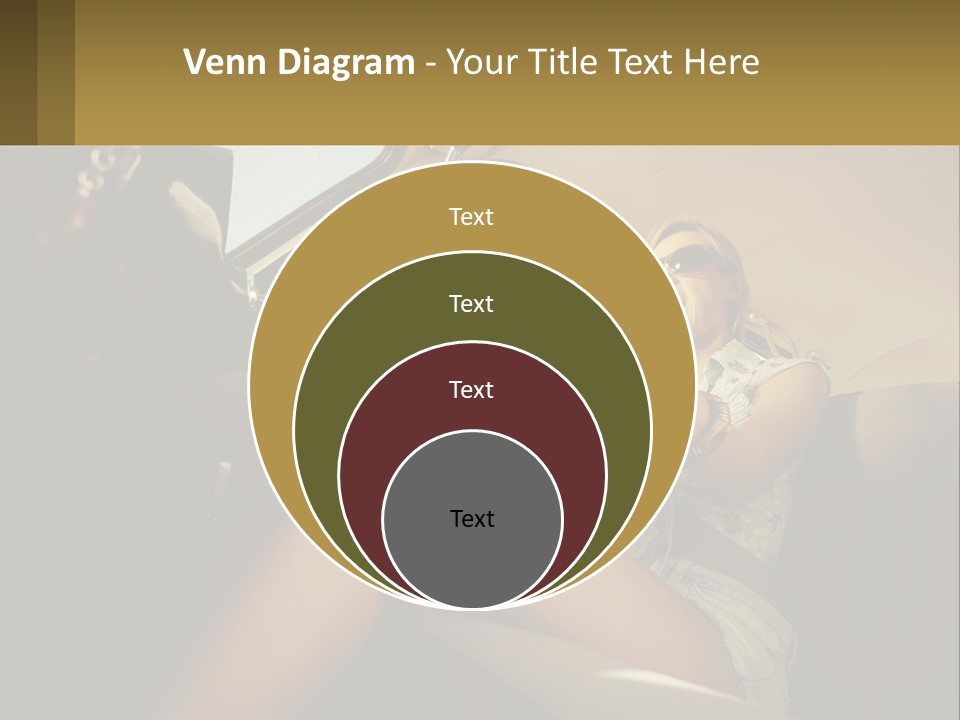 A Woman Driving A Car With Her Hand On The Steering Wheel PowerPoint Template