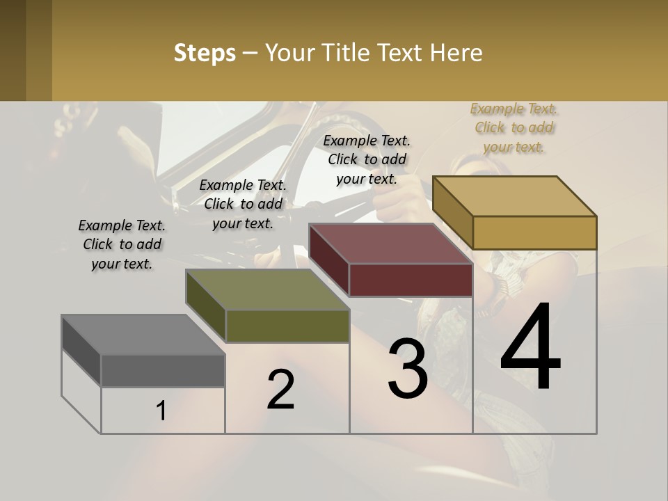 A Woman Driving A Car With Her Hand On The Steering Wheel PowerPoint Template