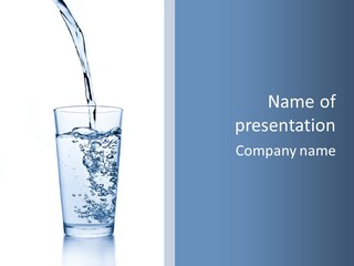 A Glass Of Water Is Being Filled With Water PowerPoint Template