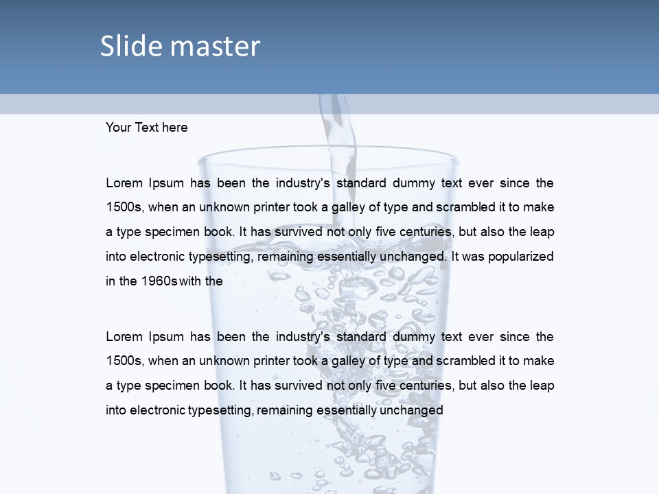 A Glass Of Water Is Being Filled With Water PowerPoint Template