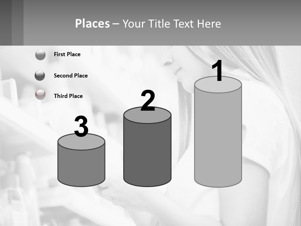 A Woman In A Store Looking At A Shelf PowerPoint Template