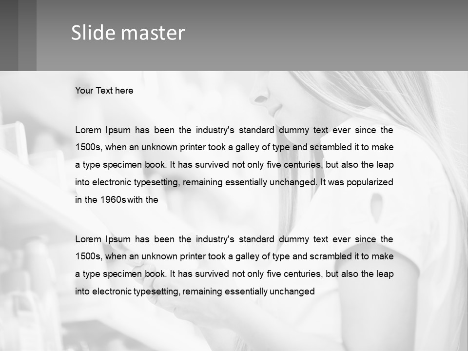 A Woman In A Store Looking At A Shelf PowerPoint Template