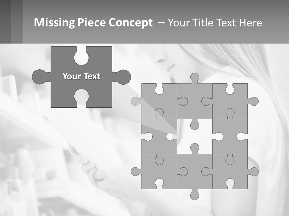 A Woman In A Store Looking At A Shelf PowerPoint Template