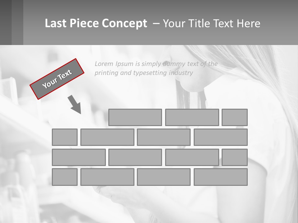A Woman In A Store Looking At A Shelf PowerPoint Template