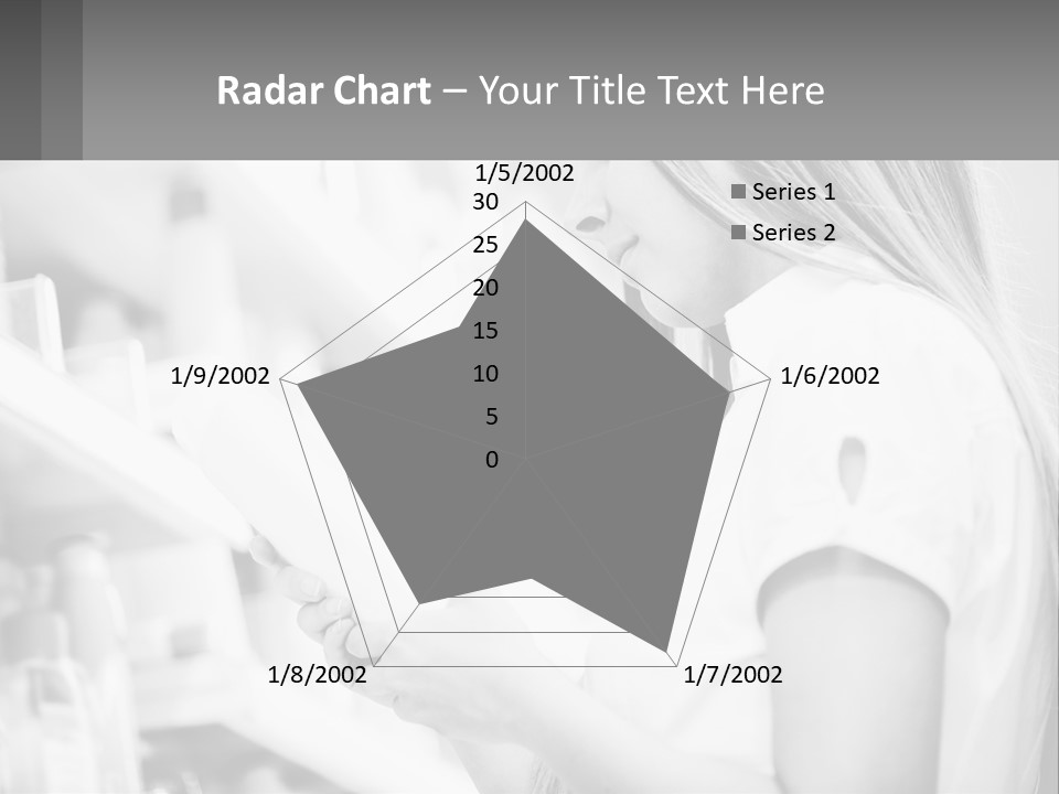A Woman In A Store Looking At A Shelf PowerPoint Template