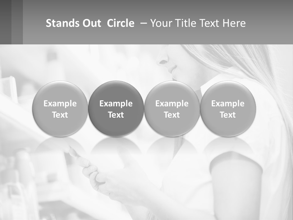 A Woman In A Store Looking At A Shelf PowerPoint Template