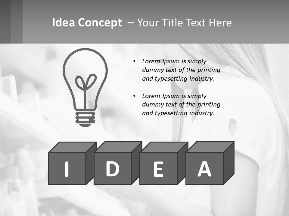 A Woman In A Store Looking At A Shelf PowerPoint Template