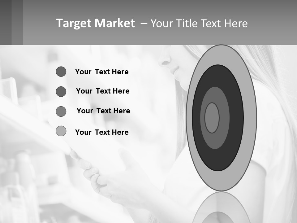 A Woman In A Store Looking At A Shelf PowerPoint Template