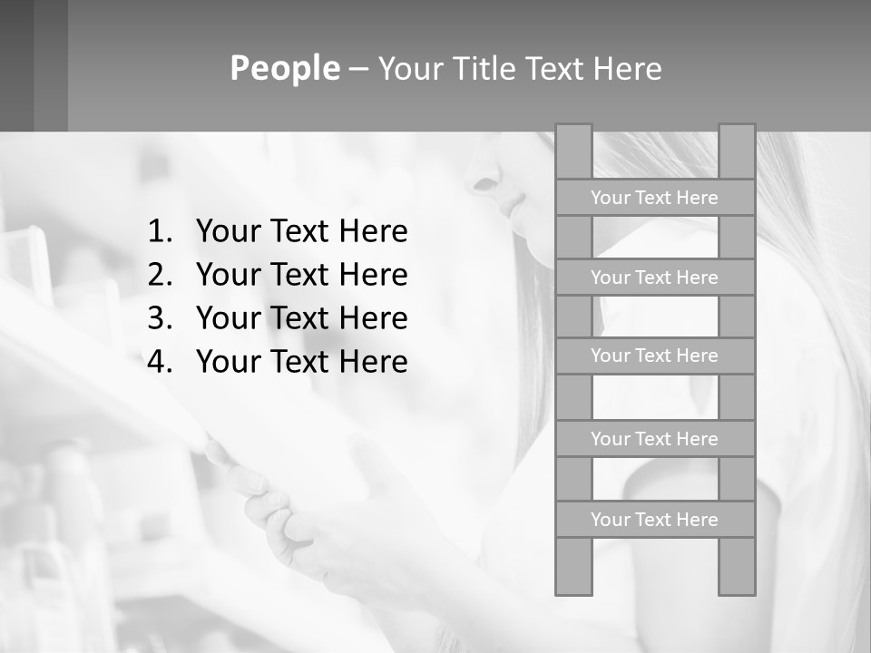 A Woman In A Store Looking At A Shelf PowerPoint Template