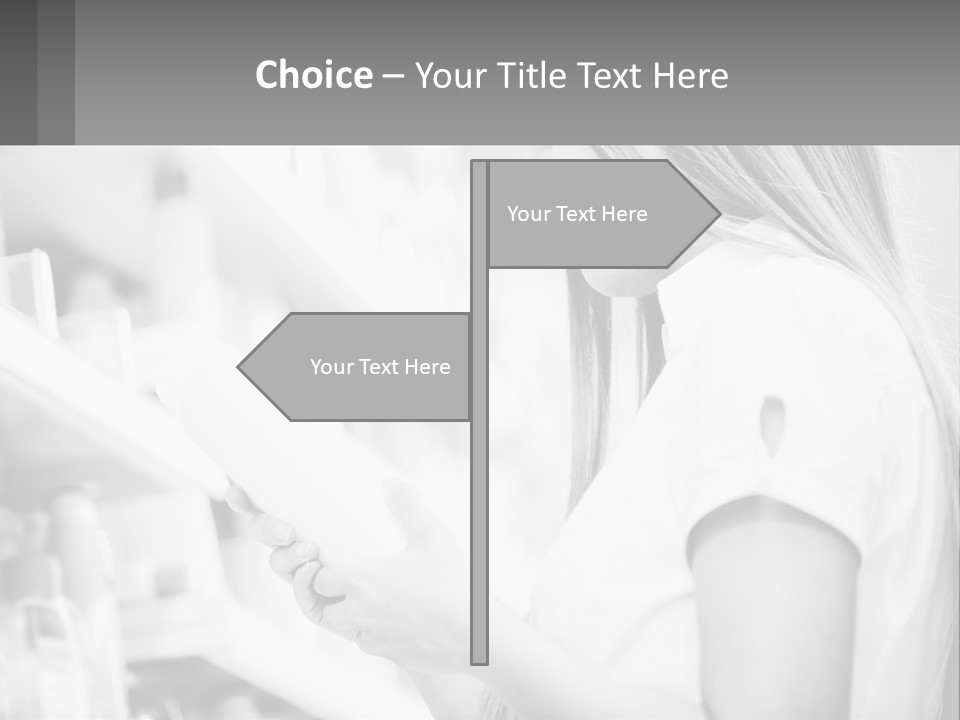 A Woman In A Store Looking At A Shelf PowerPoint Template