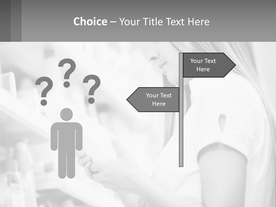 A Woman In A Store Looking At A Shelf PowerPoint Template