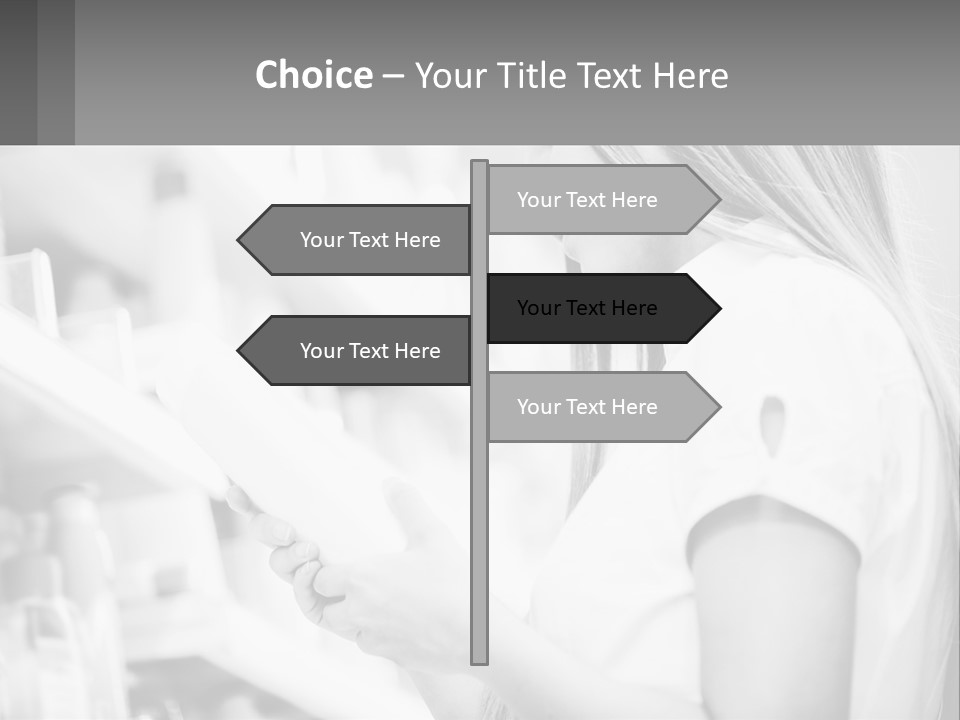 A Woman In A Store Looking At A Shelf PowerPoint Template