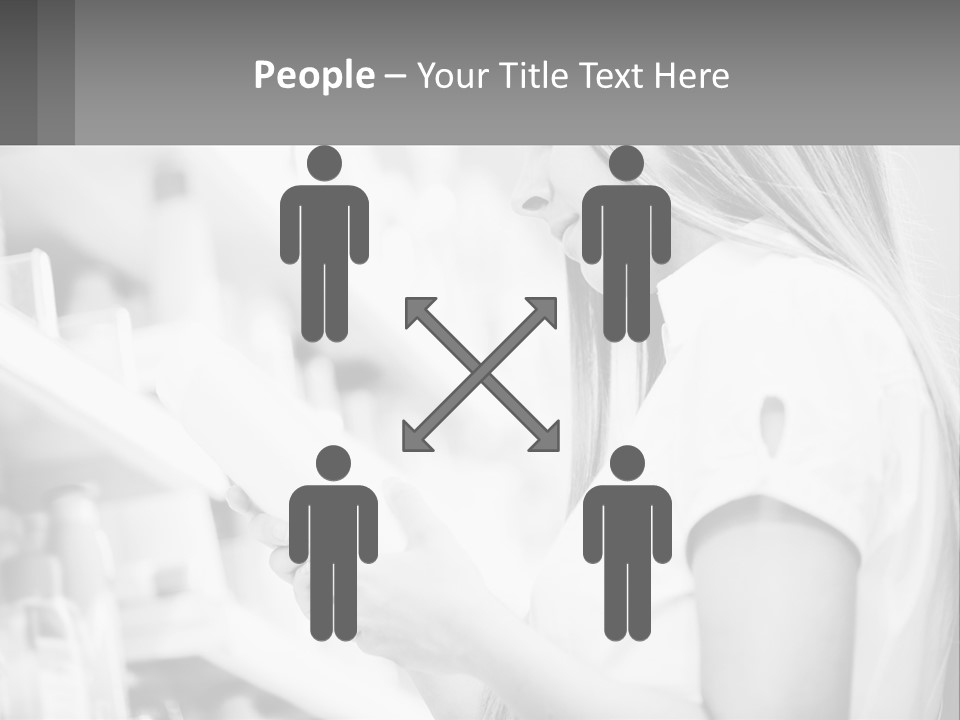 A Woman In A Store Looking At A Shelf PowerPoint Template