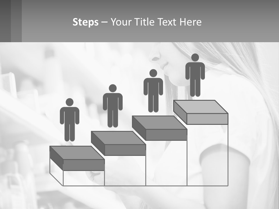 A Woman In A Store Looking At A Shelf PowerPoint Template