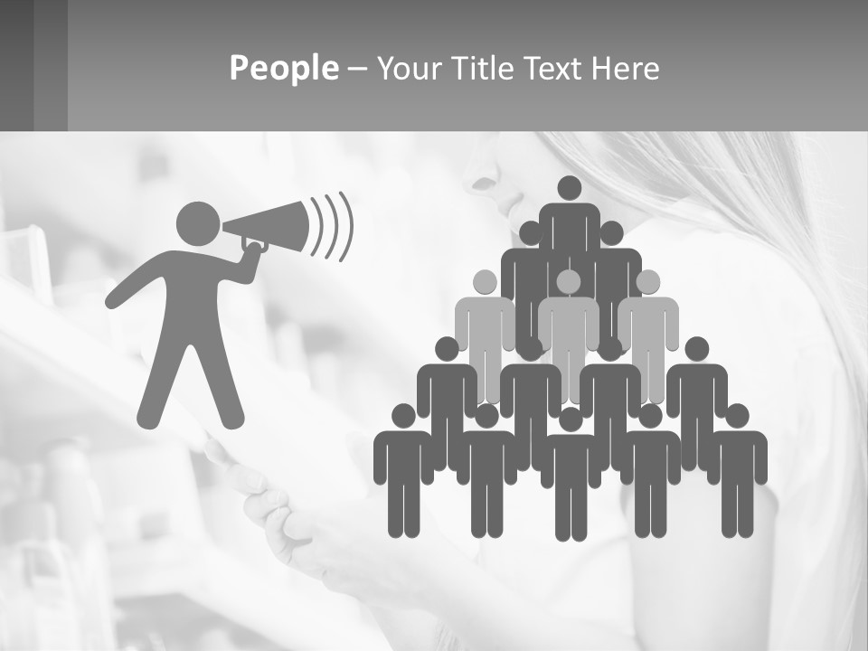 A Woman In A Store Looking At A Shelf PowerPoint Template