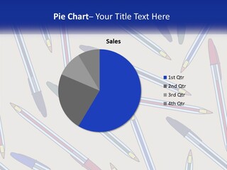 A Group Of Pens On A White Background PowerPoint Template